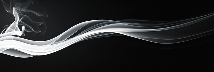 Poster - A sleek, minimalist background with an elegant white wave of smoke on the left side