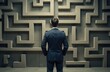 © Alena - the man in front of the labyrinths. Business concept