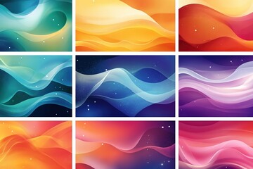 Abstract colorful wave background design with multiple colors.