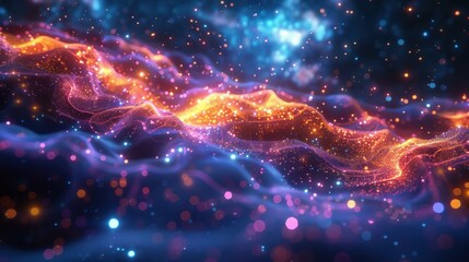 Wall Mural - abstract colorful lights and particles. ai.