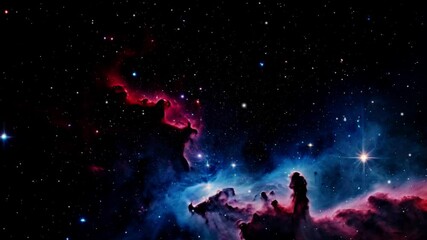 Wall Mural - Stars, Gas and Dust in Nebula 4K stock vide