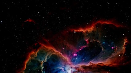 Wall Mural - flying near red nebula in space 4K stock video