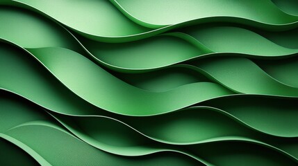 Textured green waves create a flowing design pattern for modern interior decor or graphic backgrounds in a creative workspace