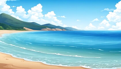 Beautiful and serene coastline and beach scenery as background material