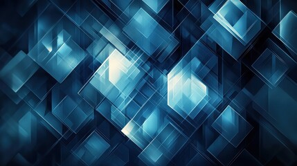 Poster - Dynamic abstract blue shapes create a striking visual effect, perfect for modern design projects or digital backgrounds