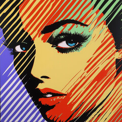 Pop Art portrait of a beautiful woman