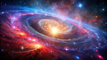 Wall Mural - Cosmic Dance of Color and Light A swirling nebula, a celestial ballet of vibrant hues, stars twinkling in the vastness of space.