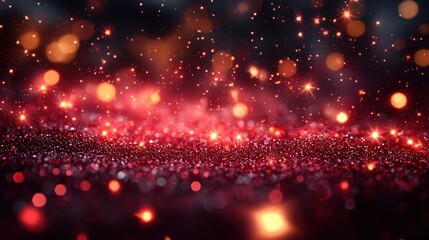 Poster - captivating display of shimmering lights and particles dancing against a dark backdrop in a vibrant 