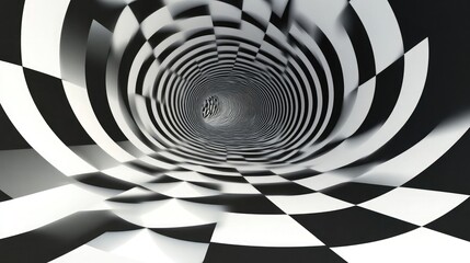 Poster - Monochrome clean line pattern creating an optical illusion effect