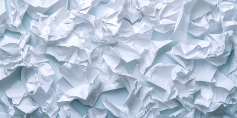 Crumpled white paper texture, ideal for backgrounds or design projects.