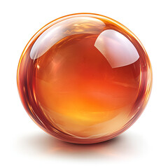 Aufkleber - A glowing amber sphere resting on a reflective surface, showcasing vibrant hues and smooth texture in a well-lit environment