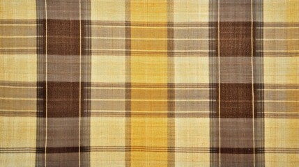 Poster - Yellow and brown tartan plaid fabric swatch, perfect for textile and fashion inspiration