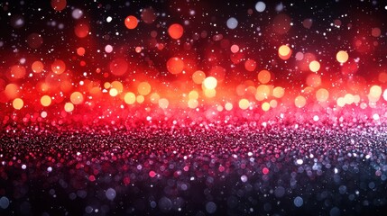 Poster - vibrant red and orange bokeh lights create a festive atmosphere during a winter evening celebration 