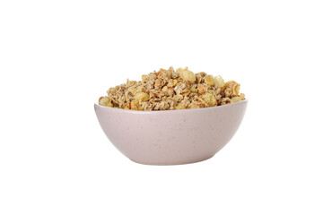 Wall Mural - PNG, Muesli in a bowl, isolated on white background