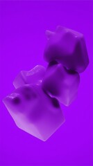 Leinwandbilder - Abstract purple 3D shapes floating on a vibrant background, creating a futuristic feel