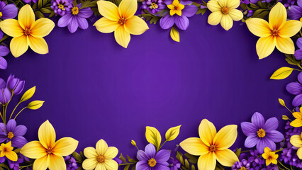 Wall Mural - frame with flowers