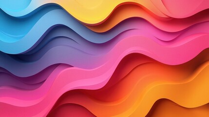 Poster - Colorful abstract waves create a dynamic pattern showcasing fluid movement in a vibrant gradient design