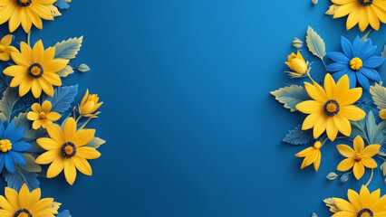 Wall Mural - frame of yellow flowers