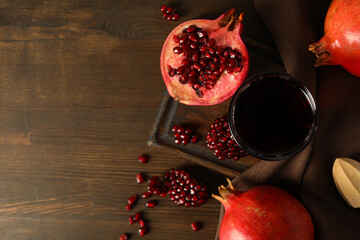 Wall Mural - Pomegranate juice, delicious and fresh drink, tasty beverage