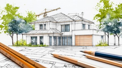 transform your dream house into reality, explore blueprints, pencils, and architectural plans for st