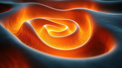Poster - Intricate glowing swirl of lava texture captures the mesmerizing beauty of volcanic activity in a thermal landscape