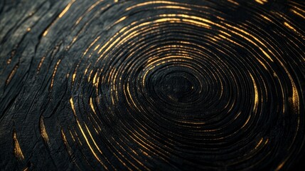 Poster - A black and gold circle with a dark brown background