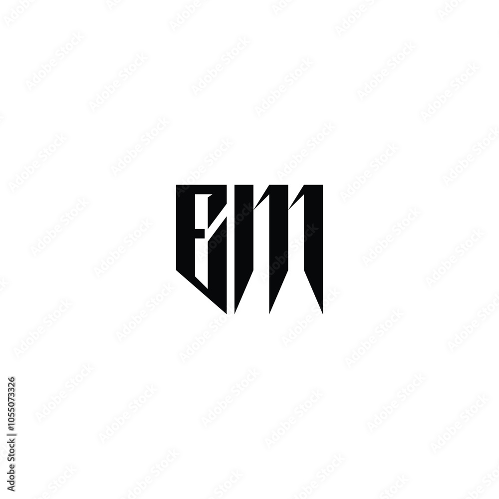 EM monogram logo design letter text name symbol monochrome logotype ...