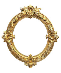 Wall Mural - Ornate Vintage Gold Picture Frame with Intricate Designs and Details