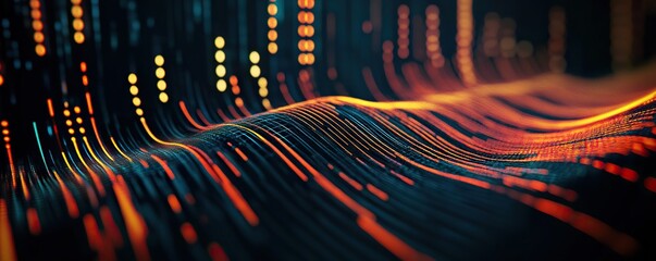 Poster - abstract digital background featuring dynamic lines, vibrant colors and modern technology. suitable 