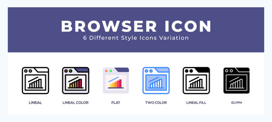 Aufkleber - Browser icon symbol. logo illustration with different styles
