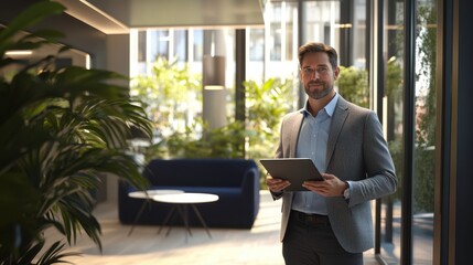 Wall Mural - The Businessman with Tablet