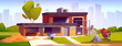 © klyaksun - Construction site with house exterior under renovation. Modern building with brick walls, wooden panels and plain roof. Building materials, wheelbarrow and cement mixer scattered around lawn. © klyaksun - Construction site with house exterior under renovation. Modern building with brick walls, wooden panels and plain roof. Building materials, wheelbarrow and cement mixer scattered around lawn.