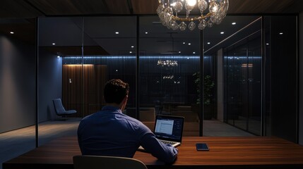 Sticker - The Modern Office at Night