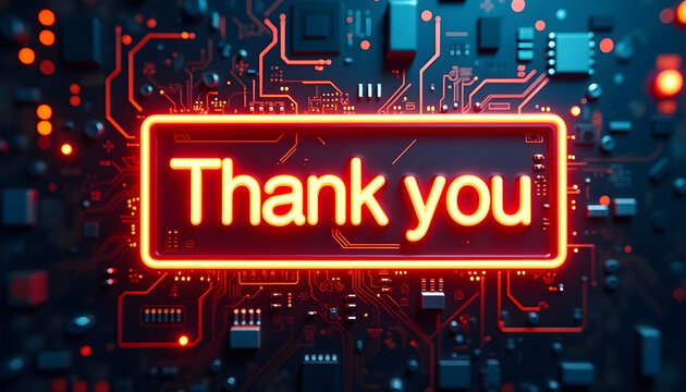 Thank You text glowing on technology computer