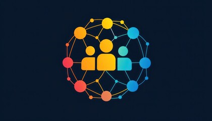 Fototapete - Sleek design of an icon for customer relationship management, emphasizing client relations.