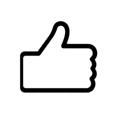 Aufkleber - Thumb up line vector icon isolated on transparent background. Outline Like sign png