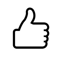 Aufkleber - Thumb up line vector icon isolated on transparent background. Outline Like sign png