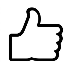 Aufkleber - Thumb up line vector icon isolated on transparent background. Outline Like sign png