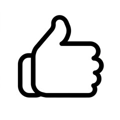 Aufkleber - Thumb up line vector icon isolated on transparent background. Outline Like sign png