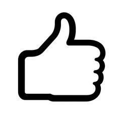 Aufkleber - Thumb up line vector icon isolated on transparent background. Outline Like sign png