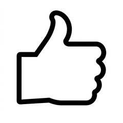 Aufkleber - Thumb up line vector icon isolated on transparent background. Outline Like sign png