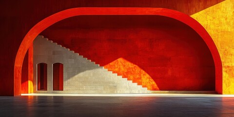 Poster - Exploring abstract architecture curved lines and shadow play in modern design elements and spaces
