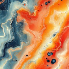 Poster - Luxurious abstract fluid art marbled patterns in vibrant colors for creative inspiration and home decor