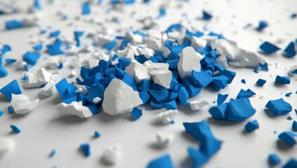 Poster - Abstract Futuristic Background with Blue and White Hexagonal Shapes