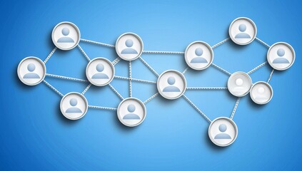 Poster - Abstract social network concept with glowing connections and people icons