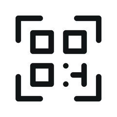 Poster - QR code scanner UI icon, QR code reader simple line user interface vector symbol