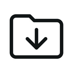 Poster - Download folder UI icon, category with arrow down simple line user interface vector symbol