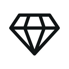 Poster - VIP UI icon, diamond simple line user interface vector symbol