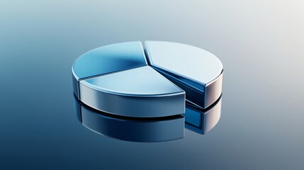Poster - metallic pie chart on reflective surface