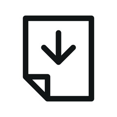 Poster - Download document UI icon, Download file simple line user interface vector symbol